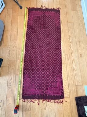 Custom made “LV” Burgundy & Pink Scarf